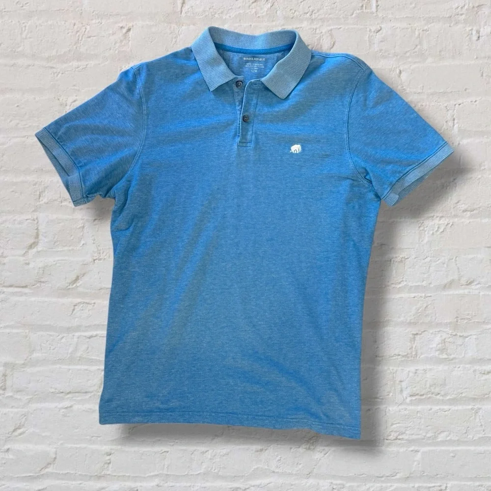 Banana Republic Men’s Blue Polo Shirt Size Large 100% Cotton Casual Classic